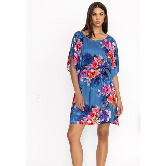 NEW W TAGS Johnny Was Women's SUMMER DAYS DRESS WITH BRAIDED TIE XS Floral Silk - Picture 2 of 10